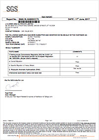 Food Grade Certificate 747FG